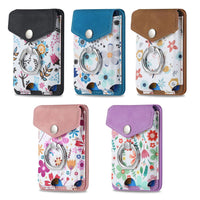 Magnetic Magsafe Cards Bag Flower Card Slots Wallet With Ring Holder For iPhone 15 series