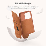 Slide Camera Protection Card Slot Leather Case Case for iPhone 15 series