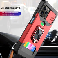 Card Slot Wallet Case With Magnetic Ring For iPhone 15 14 13 12 series