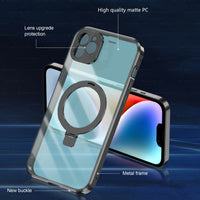 Full Screen Camera Protection Metal Rotate Kickstand Car Holder Charging Magsafe Case For iPhone 14 13 12 series