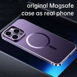 Titanium Magnetic MagSafe Wireless Charging Frosting Case For iPhone 15 series