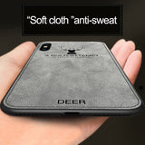 For iPhone XS X 8 8 Plus Cloth Texture Case