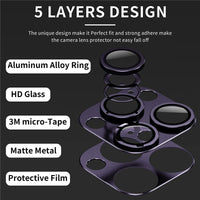 Metal Camera Lens Tempered Glass Protector For iPhone 14 13 12 series