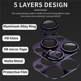 Metal Camera Lens Tempered Glass Protector For iPhone 14 13 12 series