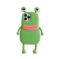 Funny Cartoon Stereoscopic Frog Cute Monster Soft Case For iPhone 14 13 12 series