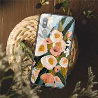 Retro Oil Painting Flower Leaf Case For iphone XS Max XR X 6 6S 7 8 Plus