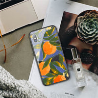 Retro Oil Painting Flower Leaf Case For iphone XS Max XR X 6 6S 7 8 Plus