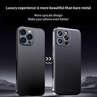 Genuine Cowhide Leather Plating Shockproof Lens Protection Case for iPhone 14 13 12 series