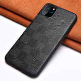 Genuine Lambskin Leather Square Grain Heavy Duty Protection Cases For iPhone 11 Pro Max X Series