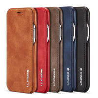 Genuine Leather Flip Cover for iPhone X 8 7 6 6S Plus