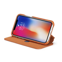 Genuine Leather Flip Cover for iPhone X 8 7 6 6S Plus