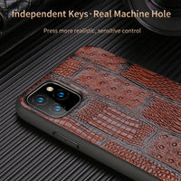 Genuine Leather Retro Splice 100% Handmade Process Case For Apple iPhone 11 Series
