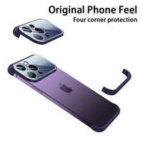 Glass Large Window Ultra Thin Light Shell Glass Lens Film Case For iPhone 14 13 12 series