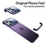 Glass Large Window Ultra Thin Light Shell Glass Lens Film Case For iPhone 14 13 12 series