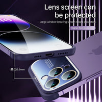 Glass Large Window Ultra Thin Light Shell Glass Lens Film Case For iPhone 14 13 12 series