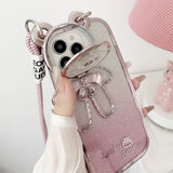 Glitter Bear Shoulder Strap Camera Stand Holder Case for iPhone 14 13 12 series