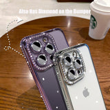 Glitter Diamond Camera Protector Silicone Case for iPhone 14 13 12 series