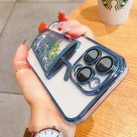 Glitter Quicksand Bubble Tea Cup Clear Soft Case For iPhone 14 13 12 series