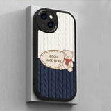 Good Luck Bear Frosted Shock Resistant Case For iPhone 14 13 12 series