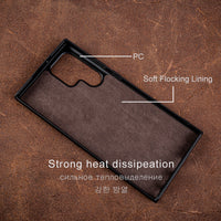 Premium Leather Case for Samsung Galaxy S23 S22 S21 Ultra Plus