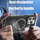 Heat Dissipation Cooling Slim Hard PC Case With Magnetic Stand For iPhone 15 14 13 12 series