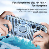 Heat Dissipation Cooling Magnetic Wireless Charging Case With Stand Holder For Samsung Galaxy S23 series