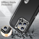 Heavy Armor Shockproof Case with Metal Bracket for iPhone 14 13 12 series