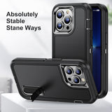 Heavy Armor Shockproof Case with Metal Bracket for iPhone 14 13 12 series