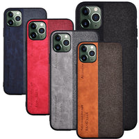 Fabric Cloth Texture Splice Leather Grain Heavy Duty Protection Case For iPhone 11 Pro MAX X XS XR