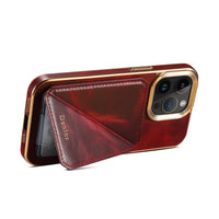 High End Business Retro Oil Wax Leather Electroplating Cases For iPhone 14 13 12 series