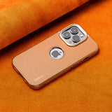 High-End Leather With Metal Camera Protection Business Case For iPhone 15 14 13 12 series