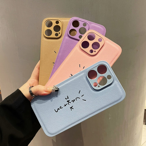 Style Soft Leather Case for iPhone 14 13 12 series