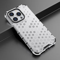 Honeycomb Transparent Hybrid TPU Hard Armor Case For iPhone 14 13 12 series