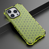 Honeycomb Transparent Hybrid TPU Hard Armor Case For iPhone 14 13 12 series