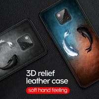 Luxury Fashion Fishes Soft Leather Anti-knock Shock-Proof Case For Huawei Mate 20 Pro P20 P30 Pro Mate 10 20 Pro