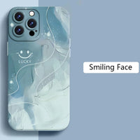 Simple Style Gradient Smile Face Shockproof Soft Bumper Case For iPhone 15 14 13 series