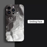 Simple Style Gradient Smile Face Shockproof Soft Bumper Case For iPhone 15 14 13 series