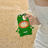 Big Mouth Green Frog Cartoon Silica Gel Case For iPhone 14 13 12 series