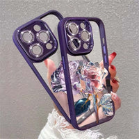 Fairy Rose Purple Soft TPU Case for iPhone 14 13 12 series