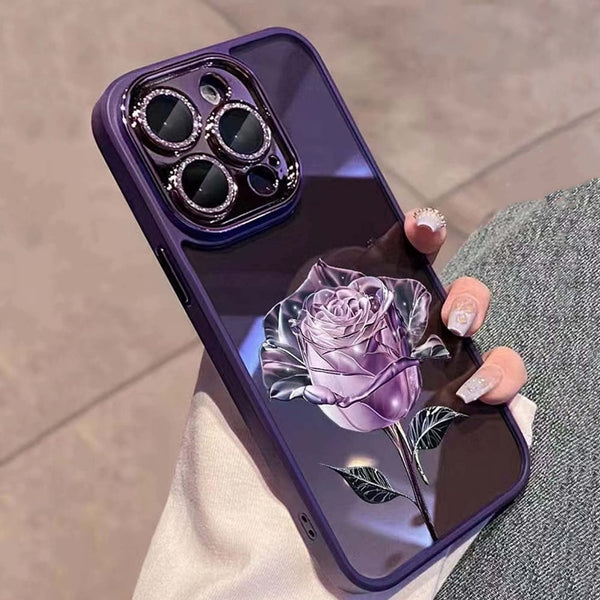 Fairy Rose Purple Soft TPU Case for iPhone 14 13 12 series