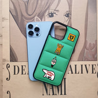 Cute Animals Street Style Color Block Soft Case For iPhone 14 13 12 series