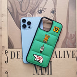 Cute Animals Street Style Color Block Soft Case For iPhone 14 13 12 series