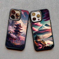 Japanese Aesthetic Mount Fuji Nature Landscape Silicone Soft TPU Case For iPhone 15 14 13 series