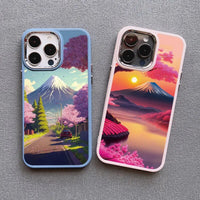 Japanese Aesthetic Mount Fuji Nature Landscape Silicone Soft TPU Case For iPhone 15 14 13 series