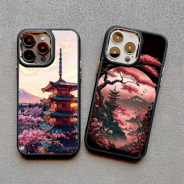 Japanese Aesthetic Mount Fuji Nature Landscape Silicone Soft TPU Case For iPhone 15 14 13 series