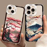 Japanese Aesthetic Mount Fuji Landscape TPU Case For iPhone 14 13 12 series