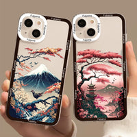 Japanese Aesthetic Mount Fuji Landscape TPU Case For iPhone 14 13 12 series