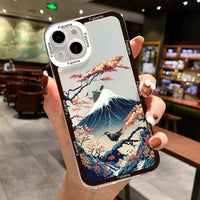 Japanese Aesthetic Mount Fuji Landscape TPU Case For iPhone 14 13 12 series