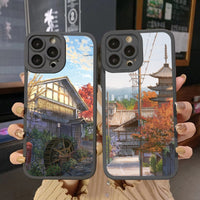 Japanese Anime Street View Scenery Soft Case for iPhone 14 13 12 series