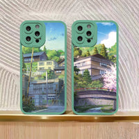 Japanese Anime Street View Scenery Soft Case for iPhone 14 13 12 series